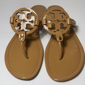 Tory Burch Miller Sandals Sand Patent Size 13M